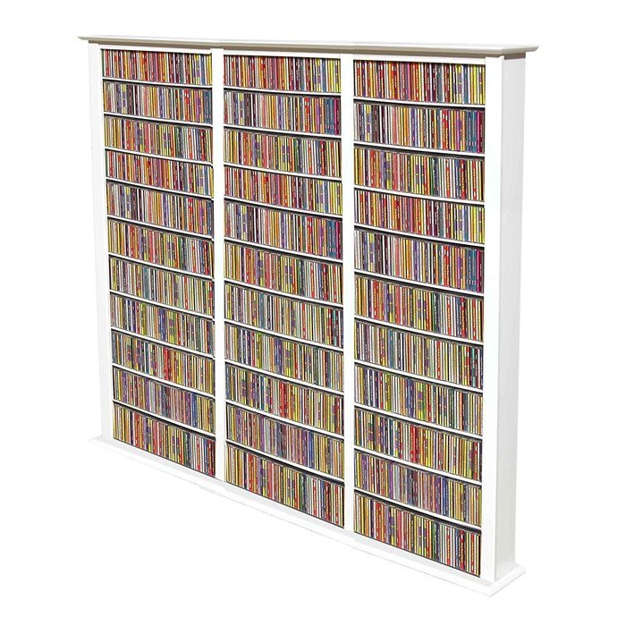 Media Storage Tower-Tall Triple Oak -76"