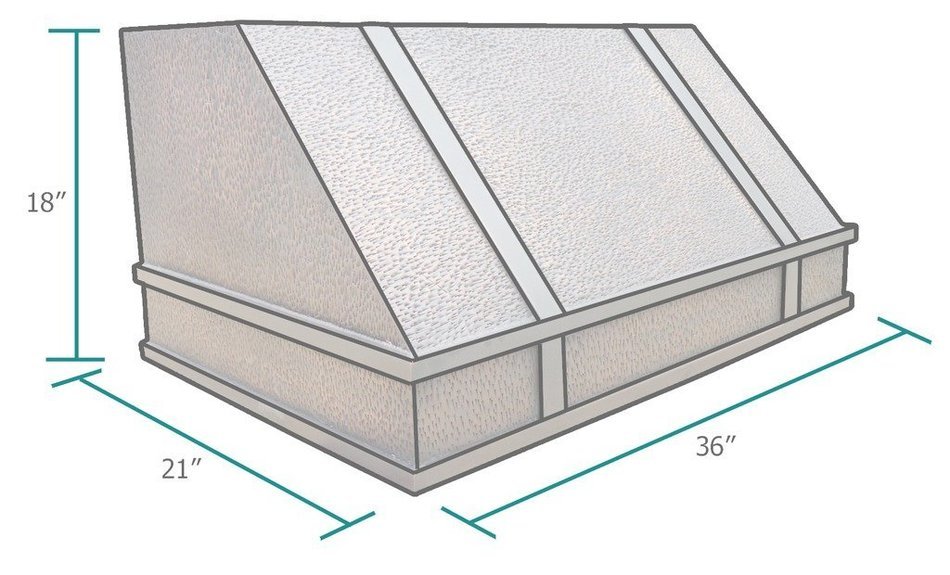 Copper Best H11 362118H Range Hood Copper 36 x 21 x 18 in with Antique Tone and Hammered Finish N3