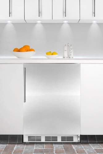 Summit CT66JBISSHVADA: ADA compliant built-in refrigerator-freezer with white cabinet, stainless steel wrapped... N2
