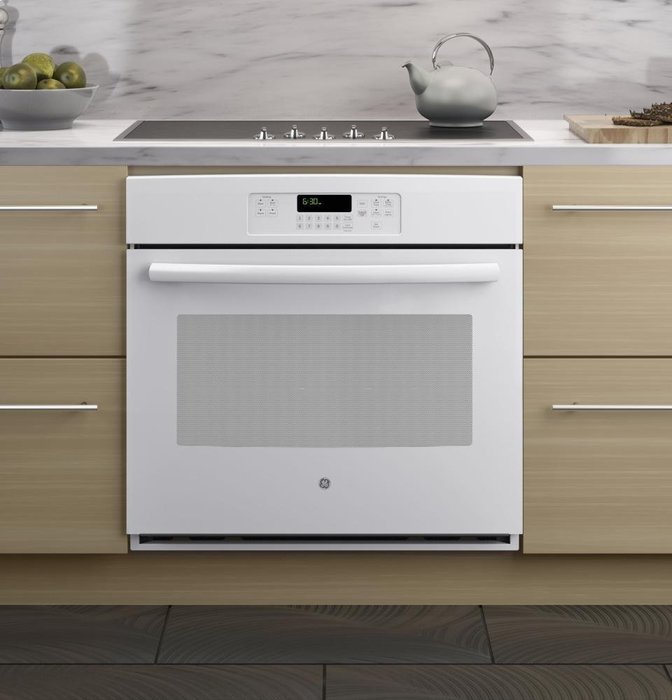 GE JT3000DFWW 30" White Electric Single Wall Oven N4