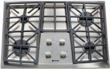 Verona VECTGV304SS 30" Gas 4 Burner Cooktop with Stainless Steel Knobs Permanently Sealed Burners Electronic Ignition...