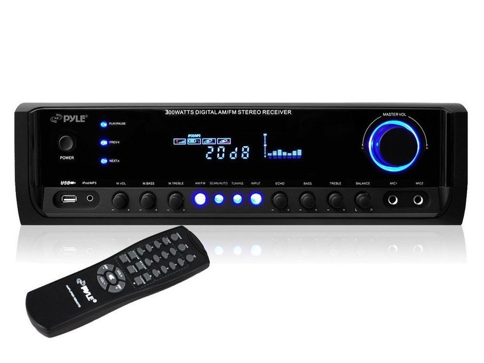 Pyle PT390BTU Bluetooth Digital Home Theater 300-Watt Stereo Receiver Bundle Combo With 8x 3'' Inch 3-Way Wall... N3