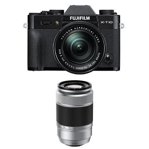 Fujifilm X-T10 Black w/XC16-50mm & XC50-230mm F4.5-6.7 Silver Lens Kit