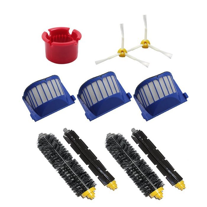Hongfa Irobot Roomba Brush and Filter Kit 3-arms Sidebrush Flexible Beater Brush Bristle Brush Roomba Aerovac...