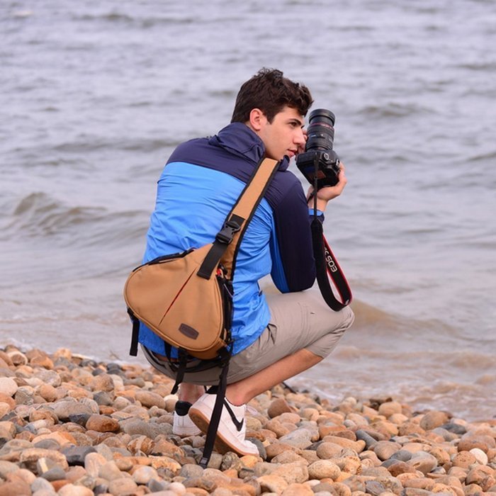 Foxpic CADEN Waterproof Nylon Shoulder Backpack SLR Camera Sling Bag for Canon Nikon Sony Pentax and other Digital...
