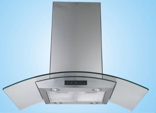 EUREKA 30" Euro Style CC Stainless Steel Island Mount Range Hood. N4