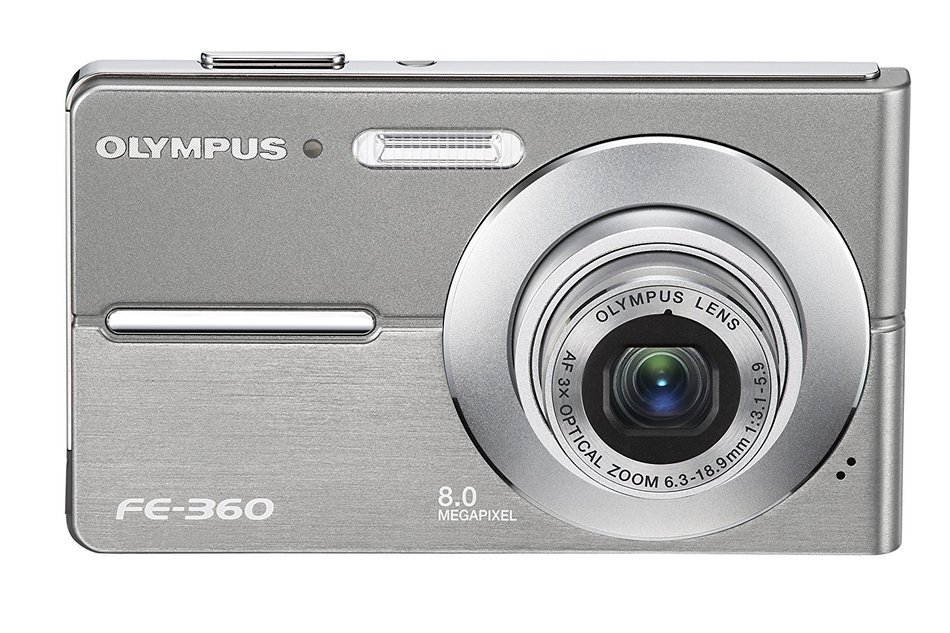 Olympus FE360 8MP Digital Camera with 3x Optical Dual Zoom (Silver)