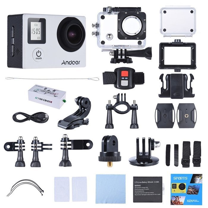 Andoer 4K 30fps/1080P 60fps Full HD 16MP Action Camera Waterproof 30m WiFi 2.0"LCD Sports DV Cam Camcorder 170...