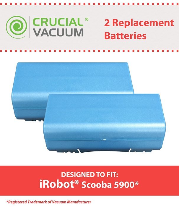 2 iRobot Scooba 5900 Replacement Batteries, Voltage: 14.4V Capacity: 3500mAh, Designed & Engineered by Crucial...