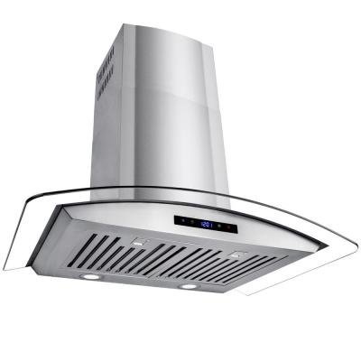 30 in. Convertible Wall Mount Range Hood in Stainless Steel with Tempered Glass and Touch Control N8