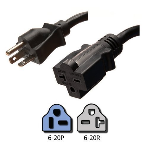 NEMA 6-20 Extension Power Cord - 25 Foot, 20A/250V, 12/3 SJT - Iron Box # IBX-6153-25