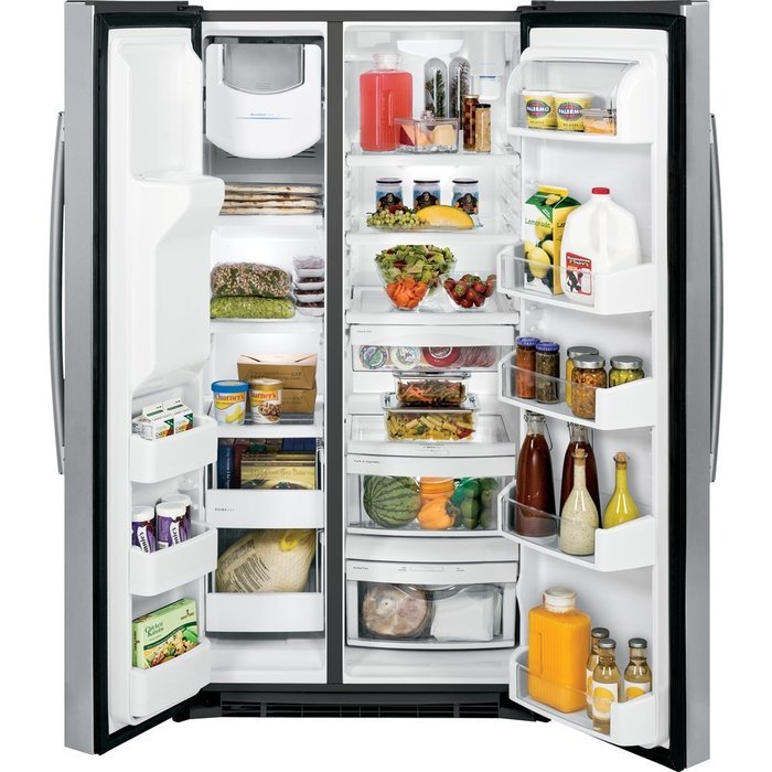 GE GSE25HSHSS 25.4 Cu. Ft. Stainless Steel Side-By-Side Refrigerator - Energy Star N3