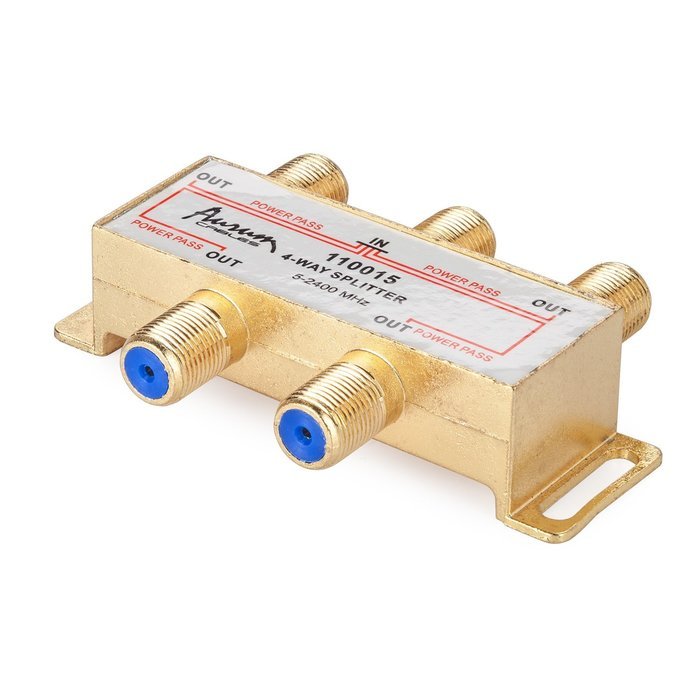 Aurum Cables 8-way Coax Cable Splitter F-type for Video VCR Cable Tv Antenna- Frequency Range 5-2400 Mhz 3-pack N8