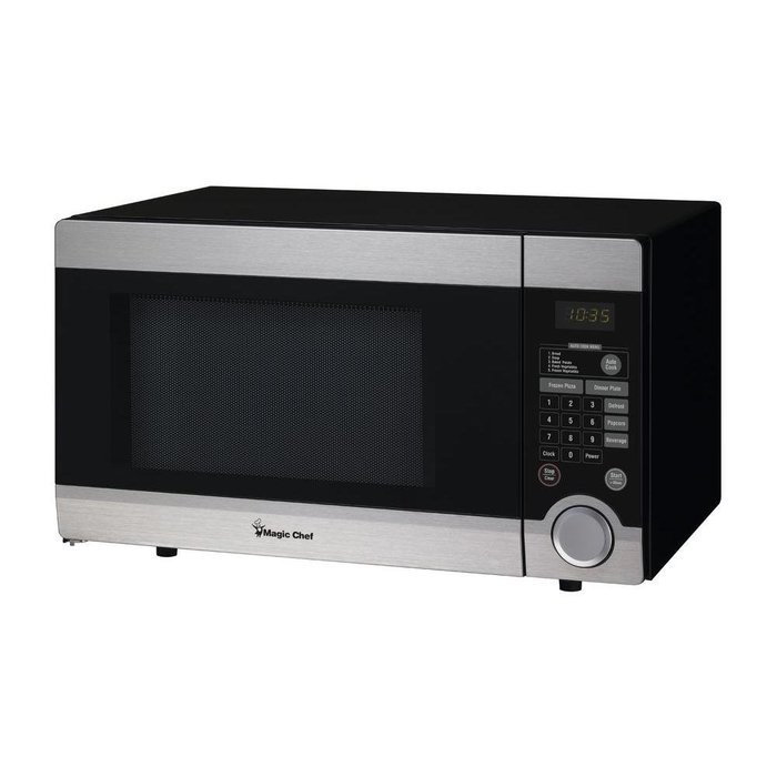 Magic Chef 1.1 cu. ft. Countertop Microwave in Stainless Steel and Black N3