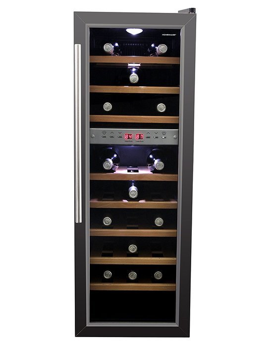 HOMEIMAGE DUAL-ZONE Thermal Electric Wine Cooler with Stainless Steel Door & Wooden Rack for 27 Bottles - HI-27SS N5