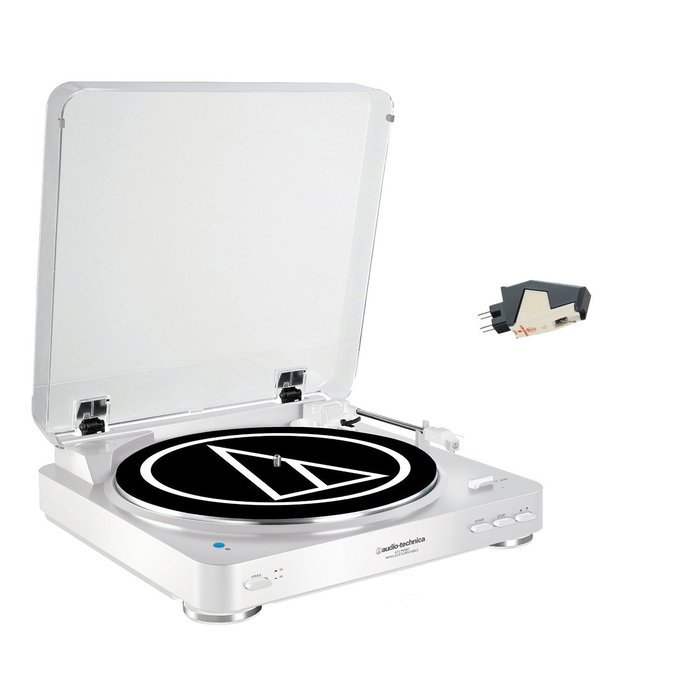 Audio Technica Turntable, AT90 Cartridge and ATN3472C Stylus Bundle ATLP60BTWH