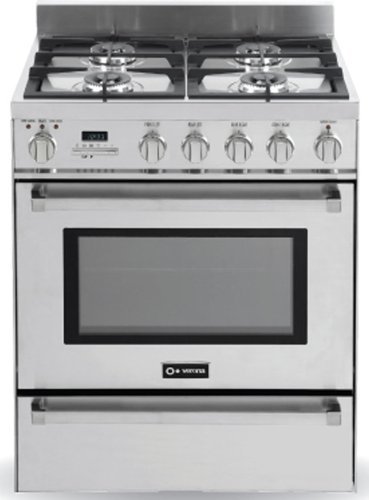 Verona VEFSGE304PBU Pro-Style 30" Burgundy Dual Fuel Sealed Burner Range - Convection