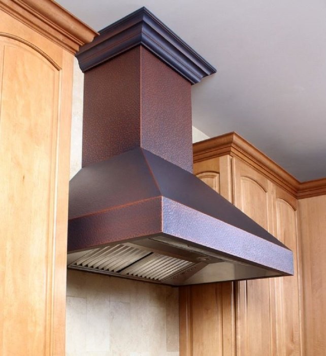 Z Line 8667E-36 1200 CFM Wall Mount Range Hood with Embossed Copper Finish, 36" N2