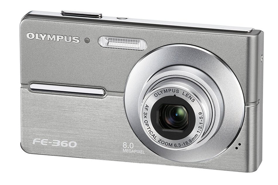 Olympus FE360 8MP Digital Camera with 3x Optical Dual Zoom (Silver) N2