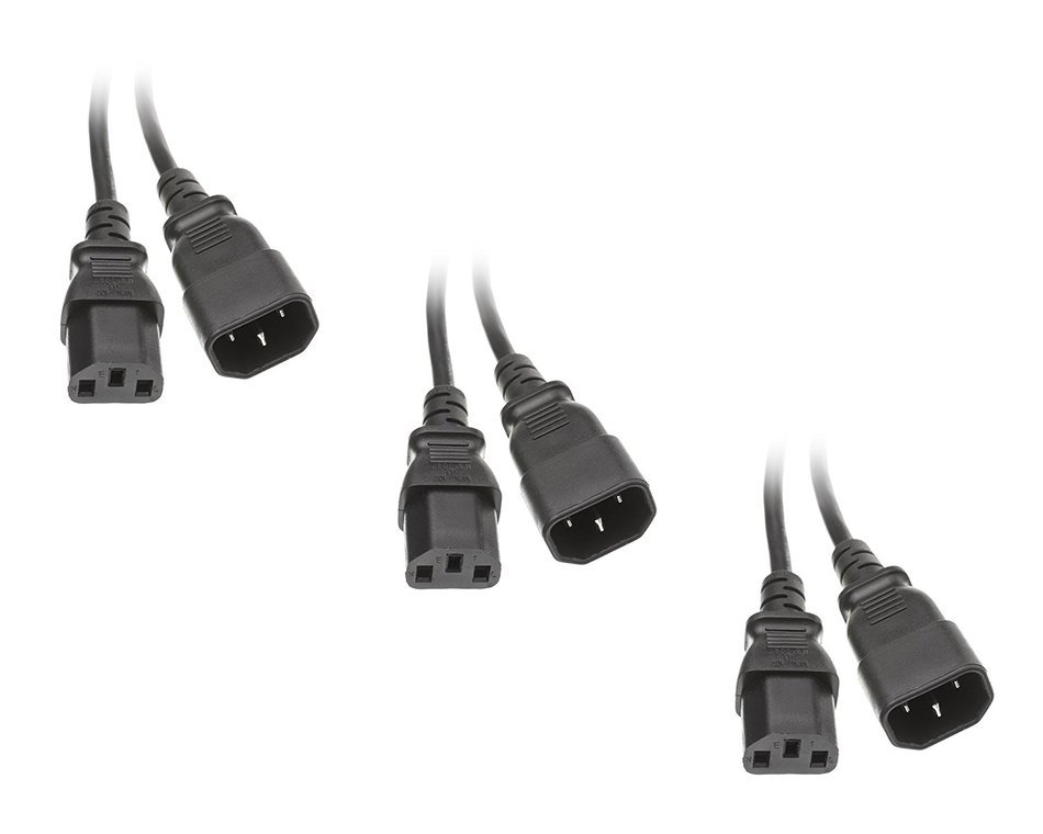 C&E 6-Foot Computer/Monitor Power Extension Cord, C13 to C14, 10 Amp, Black - 10 Pack (CNE25965) N2