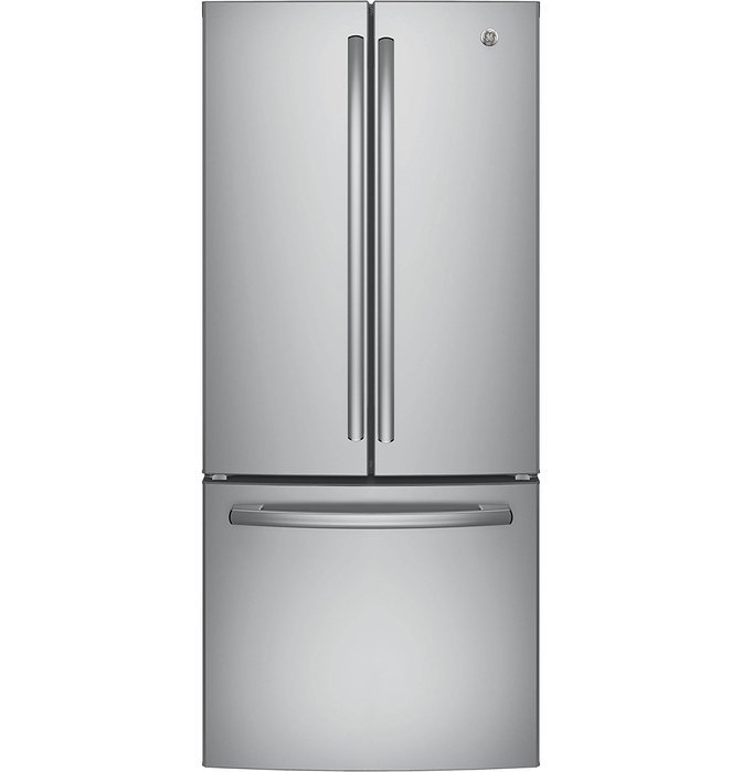 GE GNE21FSKSS 30" Energy Star Qualified French-Door Refrigerator with 20.8 Cu. Ft. Capacity, in Stainless Steel