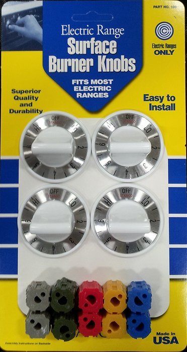 Stanco Universal 4-Pack Electric Burner Knobs, White