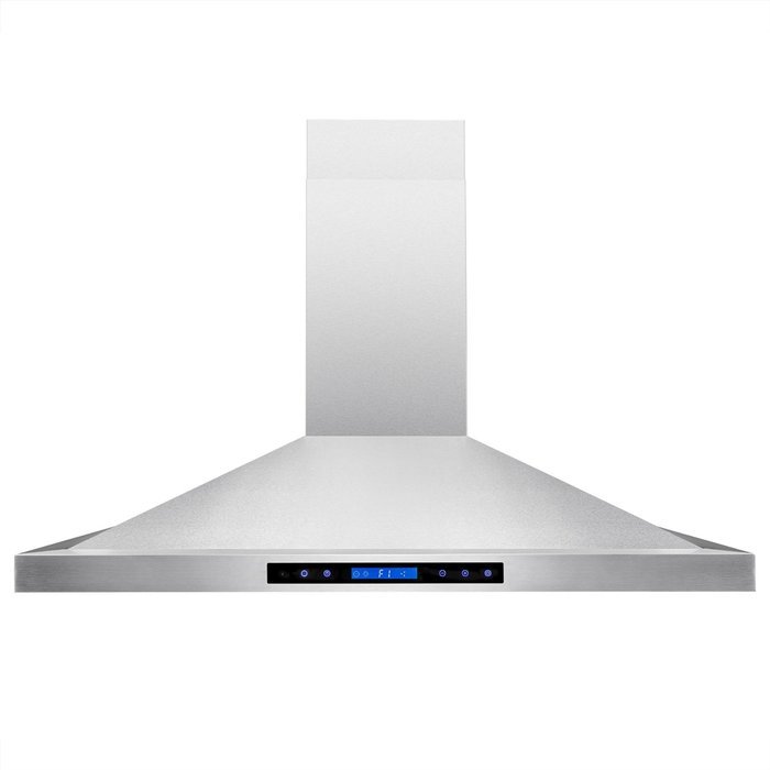 AKDY 48" Island Mount Stainless Steel Touch Screen Timer Display Light Powerful Motor Kitchen Cooking Range Hood N5
