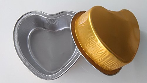 KEISEN 3 2/5" mini cordate Disposable Aluminum Foil Cups 100ml for Muffin Cupcake Baking Bake Utility Ramekin...