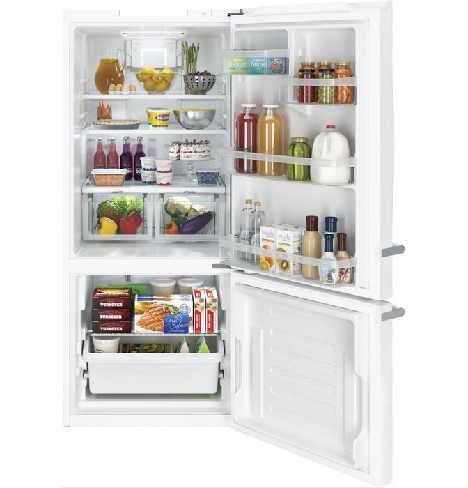 GE ABE21DGKWS 30" Artistry Series Bottom Freezer Refrigerator with 20.9 cu. ft. Total Capacity, in White N6