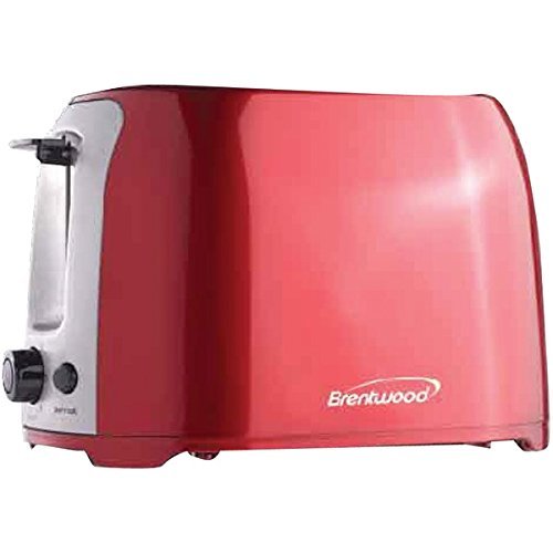 New BRENTWOOD TS-292R 2-Slice Cool Touch Toaster (Red & Stainless Steel)