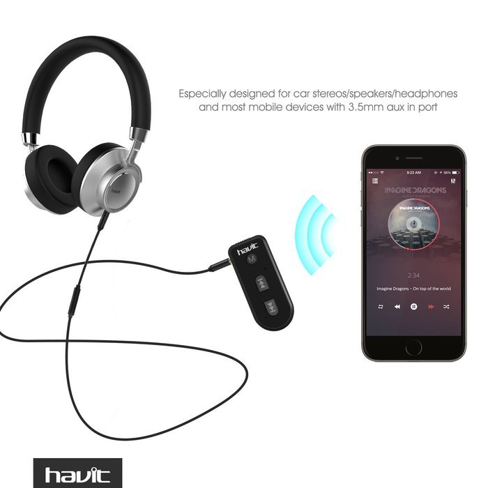 HAVIT Bluetooth Receiver, Wireless Audio Receiver&Hands-free Calling Car Kitsfor Home/Car Audio System with 3.5... N7