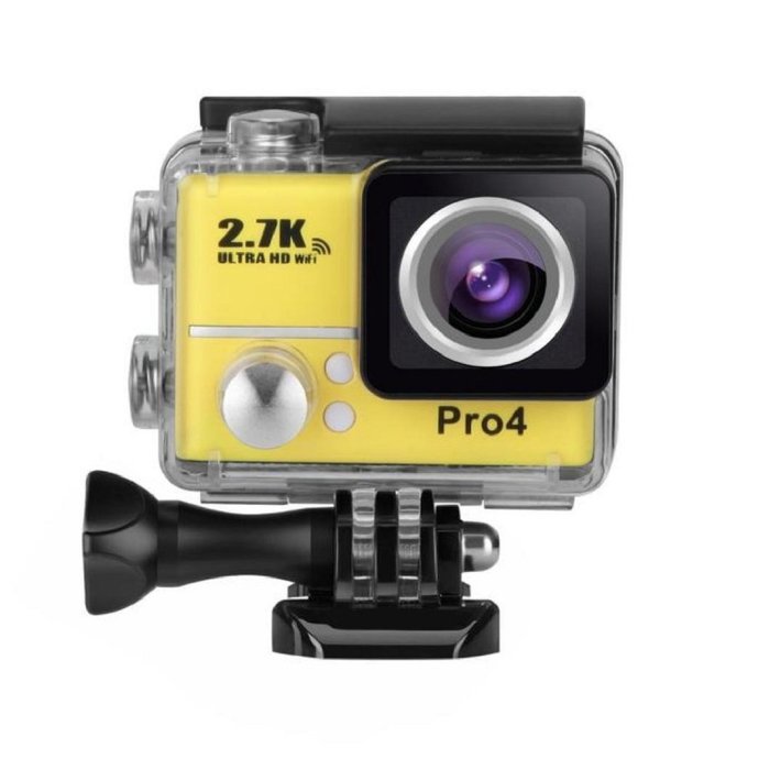 Action Camera, TONSEE Ultra 2.7K HD Waterproof WiFi Sports DV Cam Action Outdoor Sport Camera Helmet - Yellow