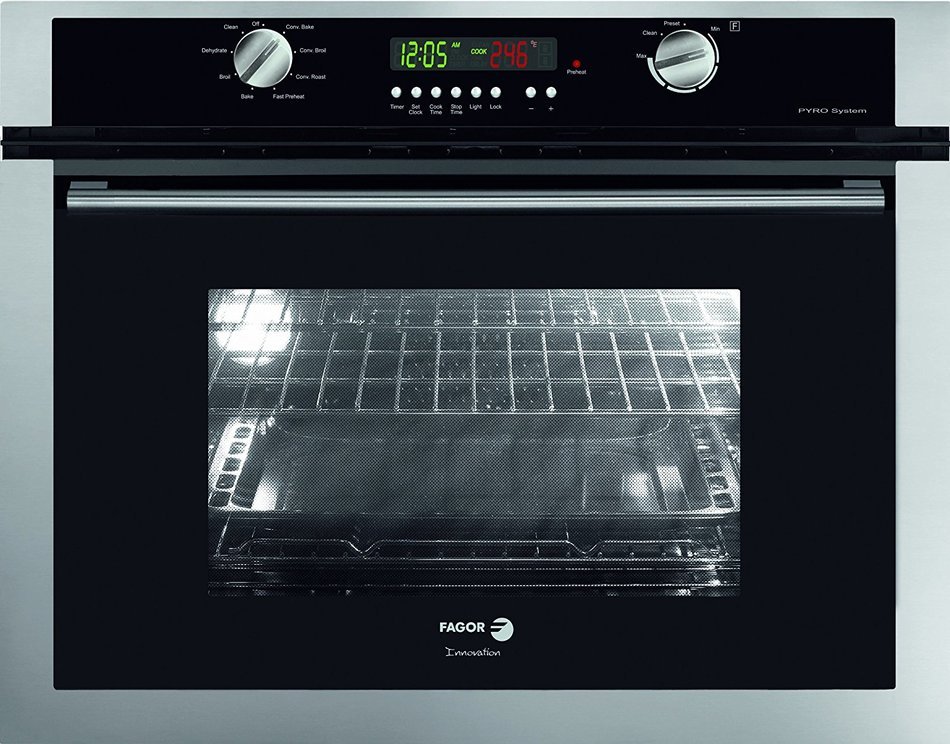 Fagor 5HA780X 30-Inch European Convection Wall Oven, Stainless Steel/Glass