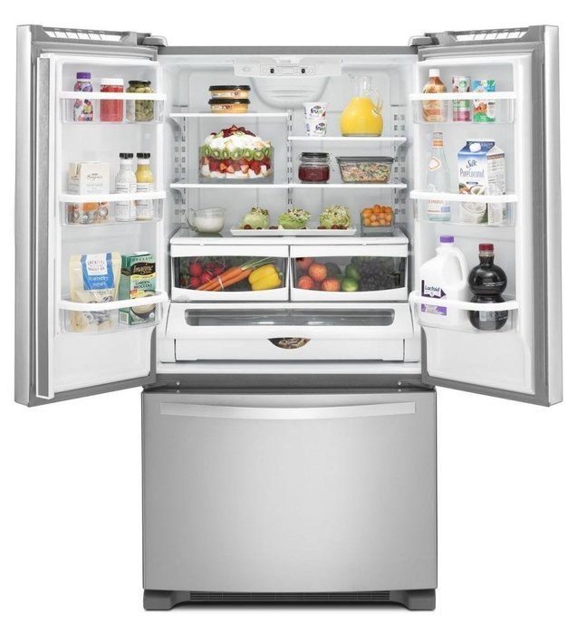 Whirlpool WRF532SMBB 21.7 Cu. Ft. Black French Door Refrigerator - Energy Star N5