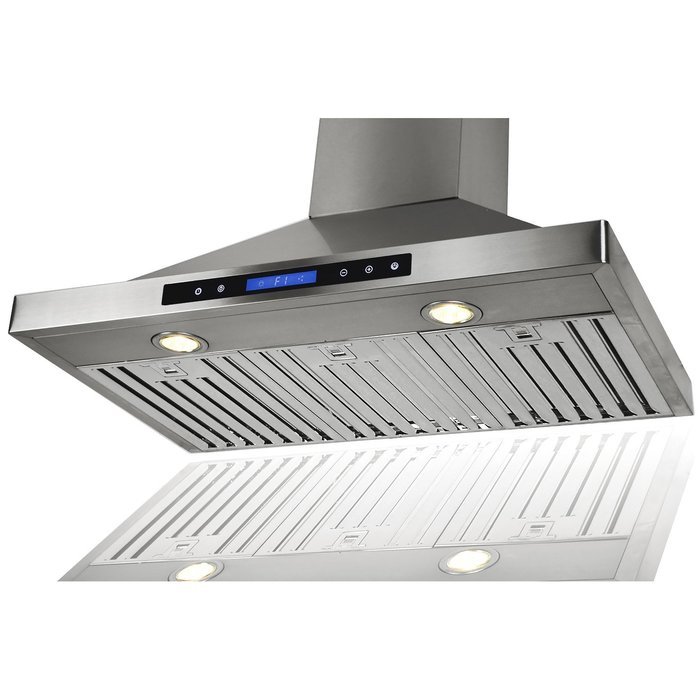 AKDY 36" Convertible Wall Mount Stainless Steel Ductless/Ventless Range Hood with Remote N3