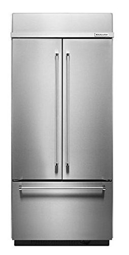 KitchenAid&reg; 20.8 Cu. Ft. 36" Width Built In Stainless Steel French Door Refrigerator with Platinum Interior Design