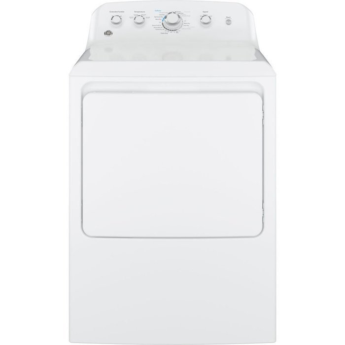 GE 7.2 Cu Ft Front Loading White Gas Dryer