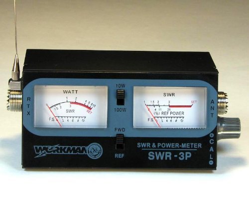 POWER / SWR METER CB Radio 100 Watts w/ 3' Jumper cable - Workman SWR3P & CX-3-PL-PL N3