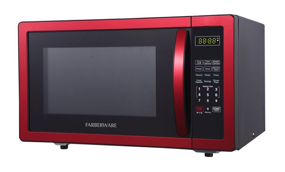 Farberware FMWO11AHTBKB Classic 1000W Microwave Oven, 1.1 cu. ft., Stainless Steel N7