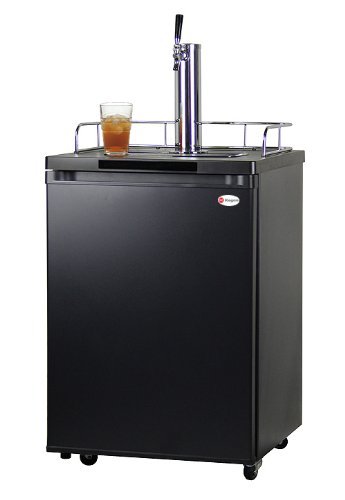 Kegco KOM20B-2 Dual Faucet Kombucha Keg Cooler with Black Cabinet and Door N15