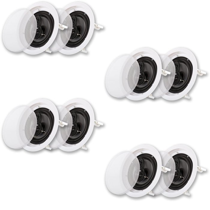 Acoustic Audio CS-IC63-4PR 300 Watt 6.5" 3-Way Home Theater In-Wall/Ceiling Speakers (4-Pair)