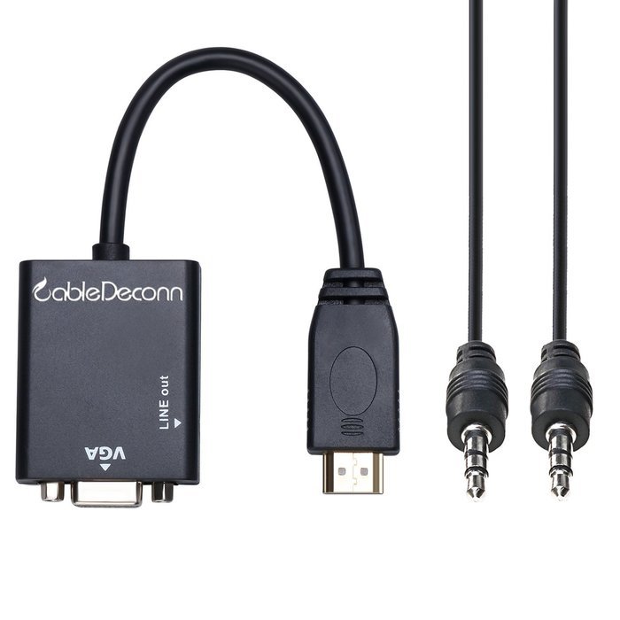 CableDeconn 3 in1 HDMI Male To VGA Female + Micro HDMI to HDMI adapter + Mini HDMI to HDMI adapter cable With... N6