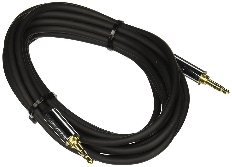 Monoprice 109764 3-Feet 3.5mm Stereo Male to 3.5mm Stereo Male Gold Plated Cable for Mobile, Black N3