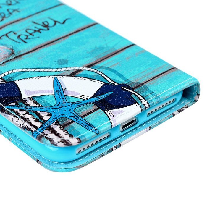 iPhone 7 Plus Case (5.5 inch) - Wallet Flip Stand Case PU Leather Case with Shockproof TPU Inner Bumper Colorful... N43