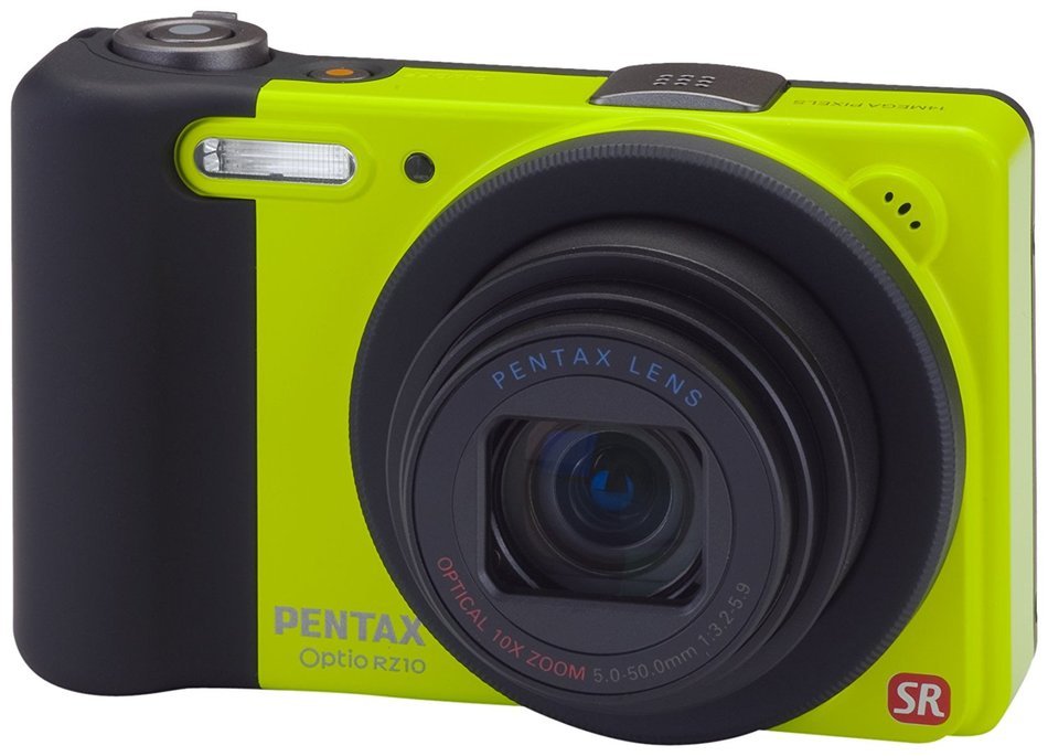 Pentax Optio RZ10 14 MP Digital Camera with 10x Optical Zoom with CCD Shift Stabilization and 2.7-Inch LCD (Lime)
