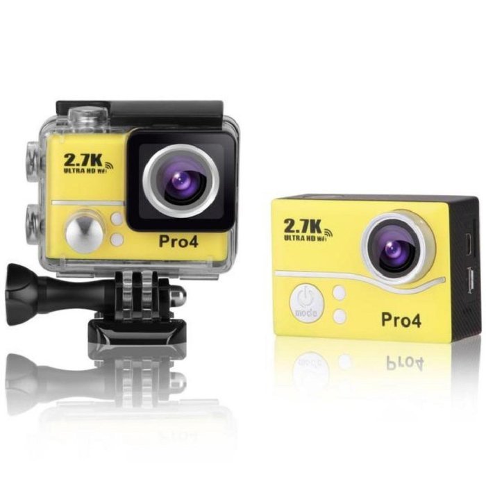 Action Camera, TONSEE Ultra 2.7K HD Waterproof WiFi Sports DV Cam Action Outdoor Sport Camera Helmet - Yellow N2