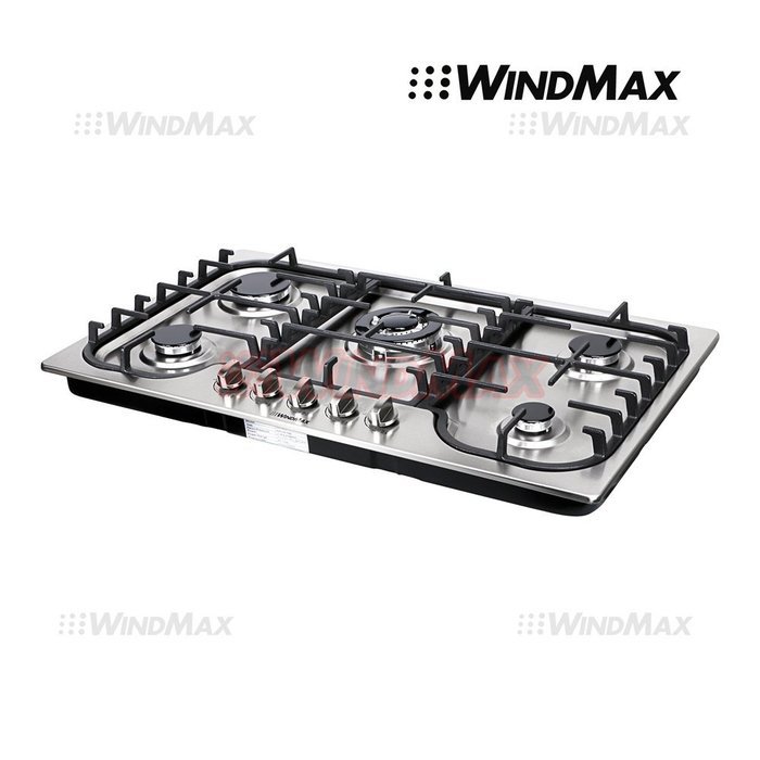 WindMax&reg; 34" Fashion Lines Stainless Steel 5 Burner Built-In Stoves Gas Cooktops Cooker
