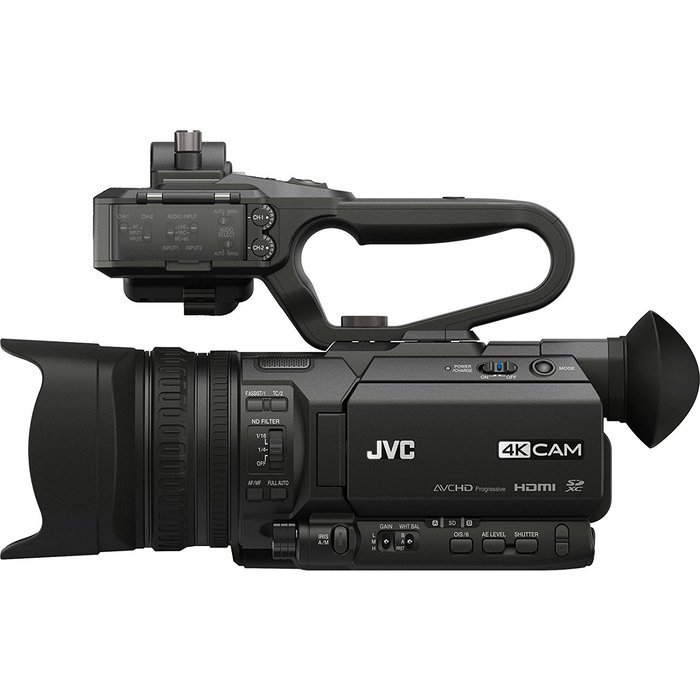 JVC GY-HM200U Ultra 4K HD 4KCAM Professional Camcorder & Top Handle Audio Unit with XLR Microphone + 64GB Card... N2