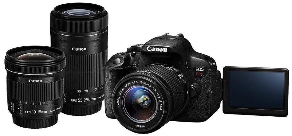 Canon DSLR camera EOS Kiss X7i triple zoom kit EF-S10-18mm F4.5-5.6 IS STM EF-S18-55mm F3.5-5.6 IS STM EF-S55-...