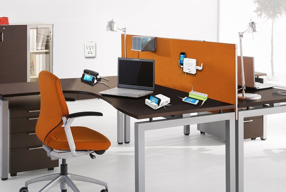 Yubi Power Slim Surge Protector - White - UL Listed - With 3 AC Plug Outlet Plus 2 USB Ports- 3.4 Amp Outlet -...